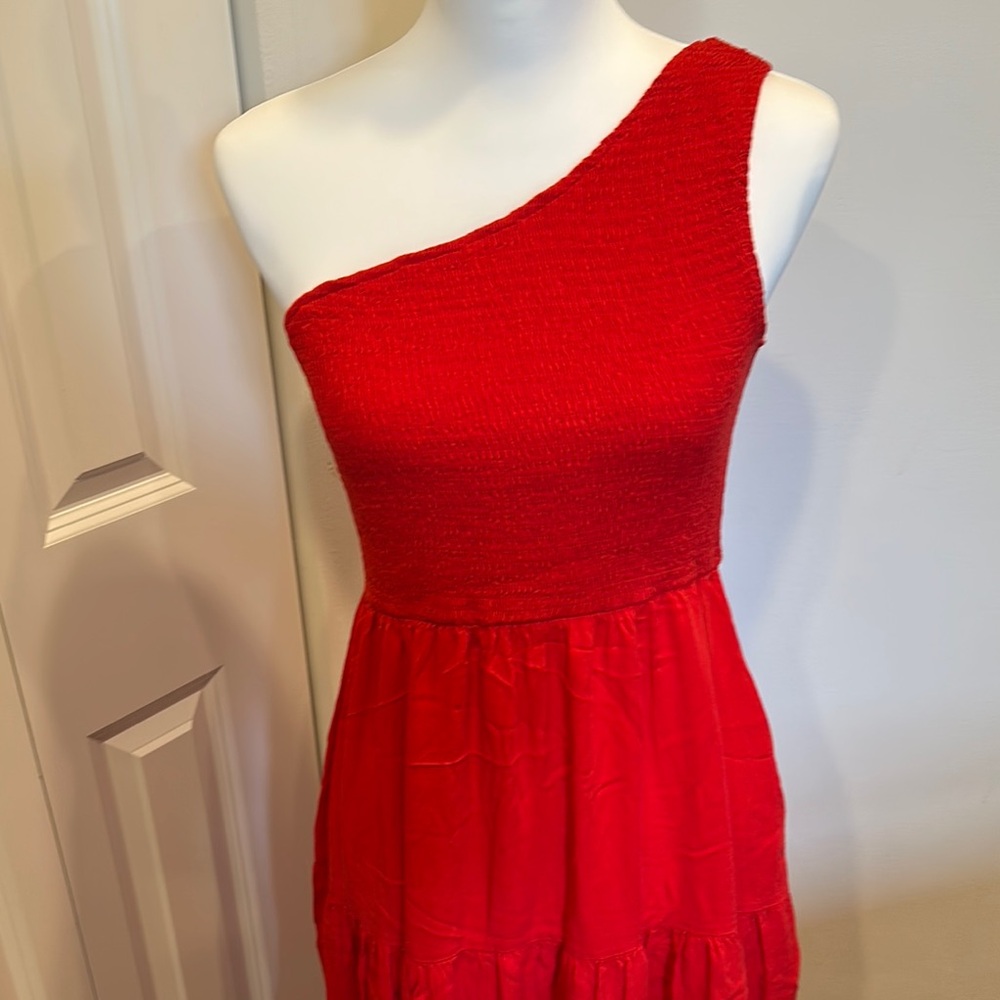 Anrabess One-Shoulder Red Dress - Picture 2 of 4